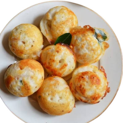 Sirudhaniya paniyaram (sweet/karam)